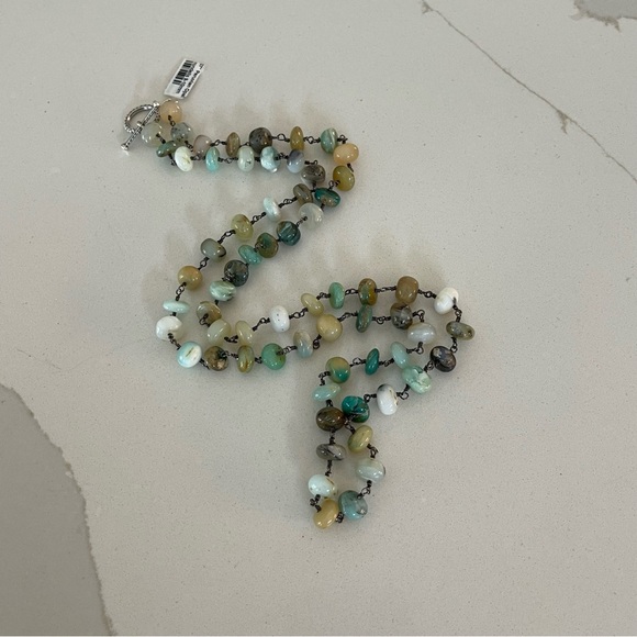 One of a kind Peruvian Opal Beaded 37” necklace with toggle clasp. - Picture 13 of 13